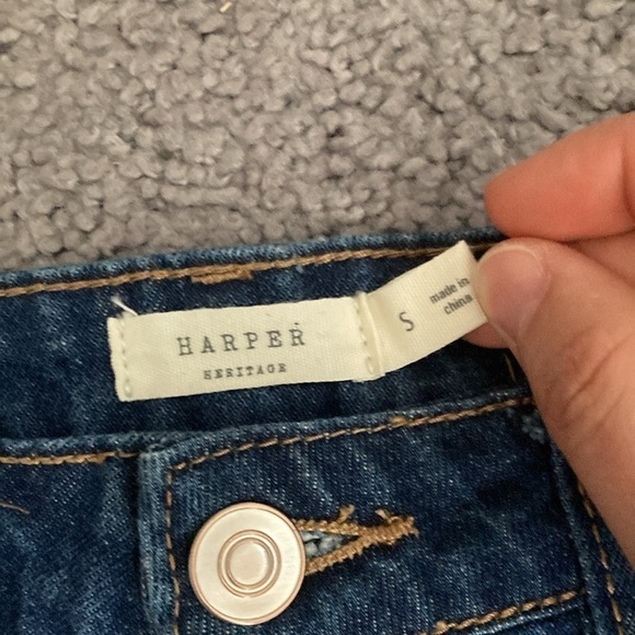 Harper heritage blue denim button front mini skirt - Picture 2 of 2